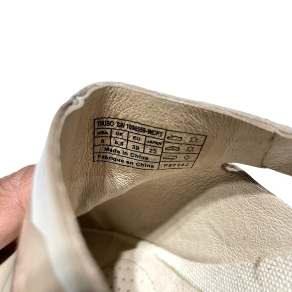 Tsubo Taupe Leather Wedge Slip Ons Womens 8 Lagom Scandi Chic Minimalist Office - Picture 9 of 14